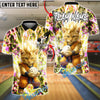 BlueJose Bowling And Pins Galaxy Power Cat Customized Name, Team Name 3D Shirt (4 Colors)