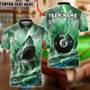 BlueJose Billiards 8 Ball Shark and Lightning Personalized Name, Team Name Unisex Shirt (4 Colors)