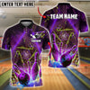 BlueJose Bowling And Pins Neon Strike Customized Name, Team Name 3D Shirt (4 Colors)