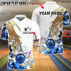 BlueJose Bowling And Pins Tribal Flame Rainbow Pattern Customized Name, Team Name 3D Shirt (4 Colors)