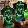 BlueJose Billiards Mystic Dragon Fire Ball 8 Customized Name, Team Name 3D Shirt (6 Colors)