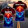 BlueJose Darts Fiery Skull Customized Name, Team Name 3D Shirt (4 Colors)