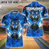 BlueJose Bowling Electric Tiger Customized Name, Team Name 3D Shirt (4 Colors)