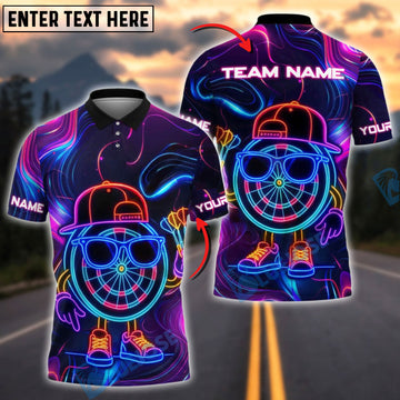 BlueJose Darts Cool Dude Neon Style Customized Name, Team Name 3D Shirt (4 Colors)
