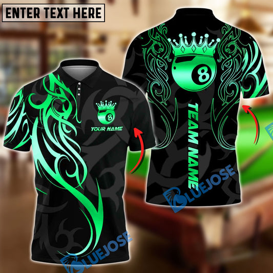 BlueJose Billiards 8 Ball Sport Crown Tribal Personalized Name, Team Name Unisex Shirt (4 Colors)