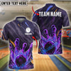 BlueJose Bowling And Pins Neon Strike Customized Name, Team Name 3D Shirt (4 Colors)
