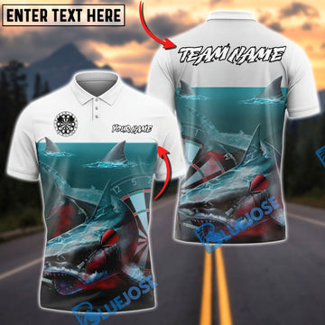 BlueJose Darts Shark Attack Personalized Name Shirt