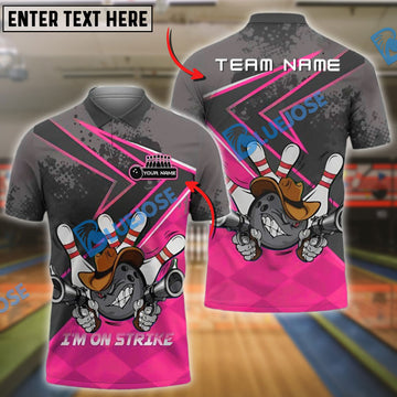 BlueJose Bowling And Pins Bowling Hunter I'm On Strike Customized Name 3D Shirt (4 Colors)