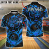 BlueJose Bowling And Pins Fire Tiger Claws Flaming Ball Customized Name 3D Shirt (4 Colors)