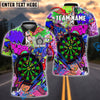 BlueJose Darts Urban Graffiti Dartboard Fire Personalized Name, Team Name Shirt (4 Colors)