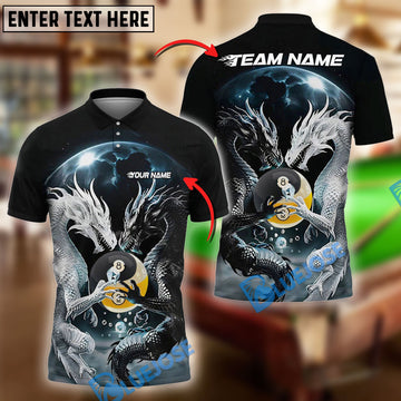 BlueJose Billiards Ball 8&9 Yinyang Dragon Duel Personalized Name, Team Name Unisex Shirt