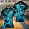 BlueJose Bowling And Pins Fire Thunder Storm Customized Name, Team Name 3D Shirt (6 Colors)