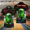 BlueJose Bowling And Pins Neon Monster Customized Name, Team Name 3D Shirt (4 Colors)
