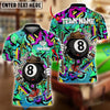 BlueJose Billiards Ball 8 Pool Graffiti Pattern Personalized Name Shirt (4 Colors)