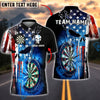 BlueJose Darts American Flag Punisher Multicolor Options Personalized Name Shirt (6 Colors)
