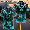 BlueJose Darts Flame Skull Dartboard Multicolor Options Personalized Name Shirt (4 Colors)