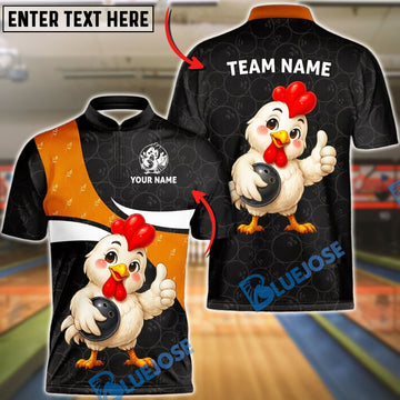 BlueJose Bowling Happy Chick Customized Name, Team Name 3D Shirt