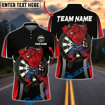 BlueJose Darts Bull Strength Personalized Name, Team Name Unisex Shirt (4 Colors)