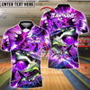 BlueJose Bowling And Pins Storm Shark Customized Name, Team Name 3D Shirt (4 Colors)
