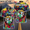 BlueJose Darts Colorblast Cartoon Character Customized Name, Team Name 3D Shirt (4 Colors)