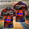 BlueJose Bowling And Pins Eat Sleep Bowl Repeat Neon Style Customized Name 3D Shirt (6 Colors)