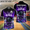 BlueJose Bowling And Pins Party Vibe DJ Lights Customized Name, Team Name 3D Shirt (4 Colors)