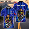 BlueJose Darts Turtle Neon Vibes Personalized Name, Team Name Shirt (4 Colors)