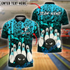 BlueJose Bowling And Pins Black Ball Fury Customized Name, Team Name 3D Shirt (4 Colors)
