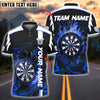 BlueJose Darts Flaming Dartboard Blaze Customized Name, Team Name 3D Shirt (4 Colors)
