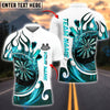 BlueJose Darts White Fire Dartboard Customized Name, Team Name 3D Shirt (4 Colors)