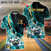 BlueJose Bowling And Pins Lightning Strike Fire Customized Name, Team Name 3D Shirt (4 Colors)