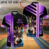 BlueJose Bowling And Pins Premium Gold Customized Name 3D Shirt (6 Colors)
