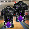 BlueJose Bowling And Pins Eyed Dark Wolf Pack Customized Name, Team Name 3D Shirt (4 Colors)