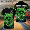 BlueJose Bowling And Pins Grim Reaper Skull Storm Customized Name, Team Name 3D Shirt (4 Colors)