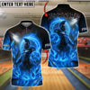 BlueJose Bowling And Pins Flaming Spartan God of Fire Customized Name, Team Name 3D Shirt (4 Colors)
