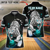 BlueJose Bowling And Pins White Tiger Power Customized Name, Team Name 3D Shirt (4 Colors)