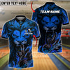 BlueJose Bowling And Pins Lion Flame Fury Customized Name, Team Name 3D Shirt (4 Colors)