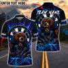 BlueJose Darts Furious Grizzly Bear Dartboard Personalized Name, Team Name Shirt (4 Colors)