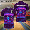 BlueJose Bowling Neon Cat Anger Management Edition Customized Name, Team Name 3D Shirt (4 Colors)