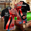 BlueJose Billiards Ball 8 Golden Tribal Personalized Name Shirt (4 Colors)