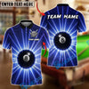 BlueJose Billiards 8 Ball Lightning Burst Personalized Name, Team Name Unisex Shirt (4 Colors)