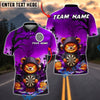 BlueJose Darts Halloween Bear Pumpkin Dartboard Personalized Name, Team Name Unisex Shirt (4 Colors)