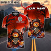 BlueJose Darts Halloween Bear Pumpkin Dartboard Personalized Name, Team Name Unisex Shirt (4 Colors)