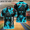 BlueJose Bowling Flaming Skull with Fireball Customized Name, Team Name 3D Shirt (4 Colors)