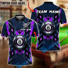 BlueJose Billiards 8 Ball Metal Shield Glow Personalized Name, Team Name Unisex Shirt (4 Colors)
