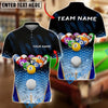 BlueJose Billiards 8 Ball Full Rack Break Shot Personalized Name, Team Name Unisex Shirt (4 Colors)