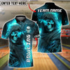BlueJose Bowling Flaming Skull Fire Reaper Customized Name, Team Name 3D Shirt (4 Colors)