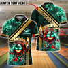 BlueJose Bowling And Pins Royal Fireball Gold Stripe Design Customized Name, Team Name 3D Shirt (4 Colors)