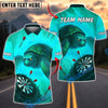 BlueJose Darts Angry Turtle Blue Ocean Customized Name, Team Name 3D Shirt (4 Colors)