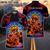 BlueJose Darts Neon Dartboard Bear Running Customized Name, Team Name 3D Shirt (4 Colors)